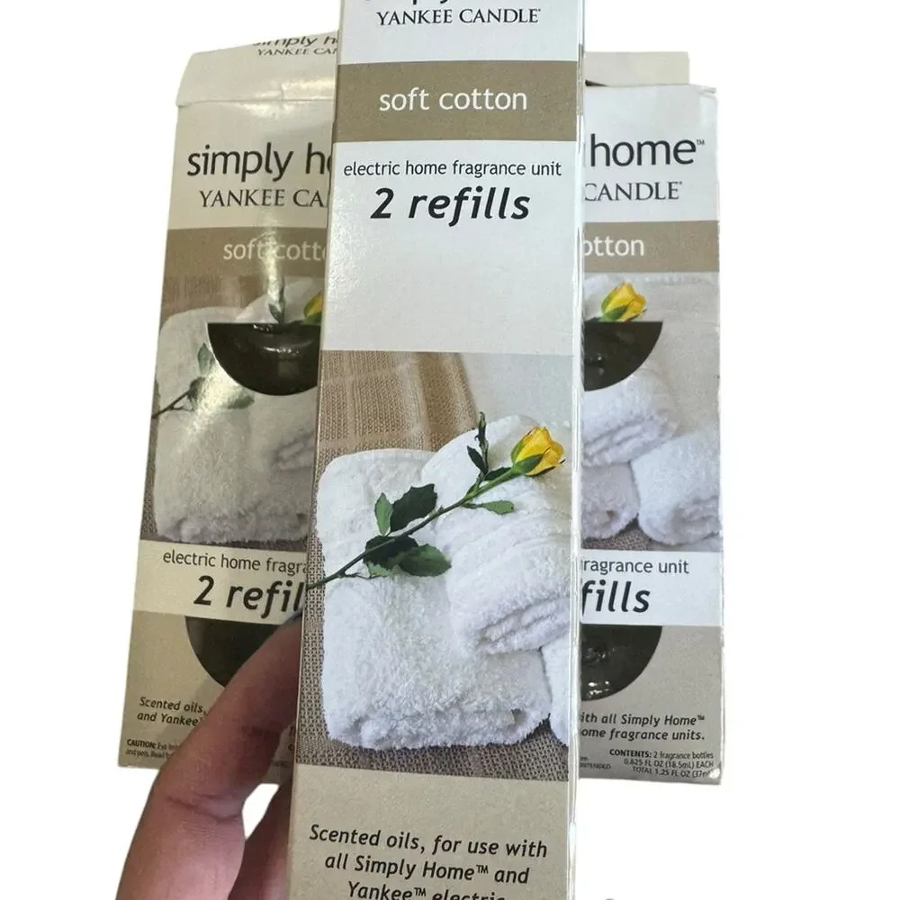NEW Yankee Candle simply home ScentPlug Refills - soft Cotton - Set of 6 - NIB